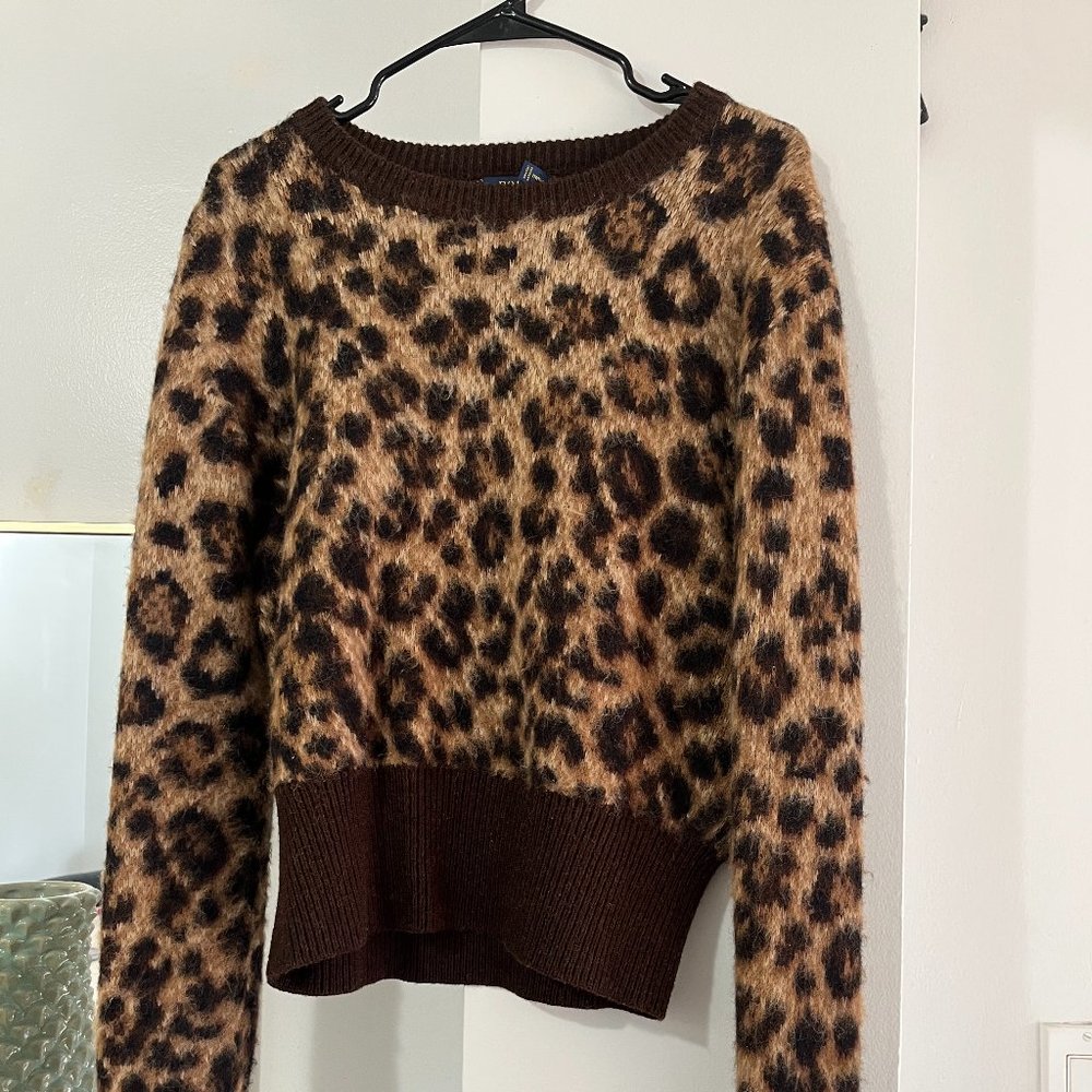 Ralph Lauren Leopard Print Wool-Blend Sweater